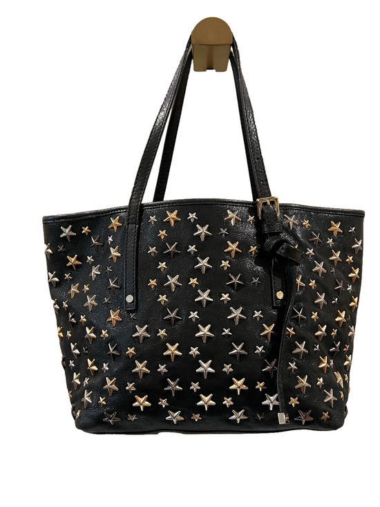 Jimmy Choo Handbags - Jimmy Choo Navy Coated Star-Studded Satchel Handbag
